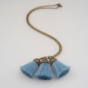 J. Crew Gold and Blue Bohemian Necklace